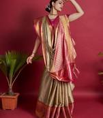 Woven design zari silk cotton dharmavaram saree