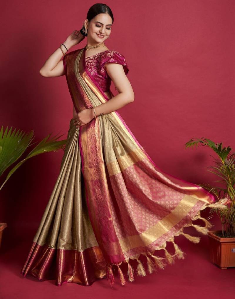 Woven design zari silk cotton dharmavaram saree
