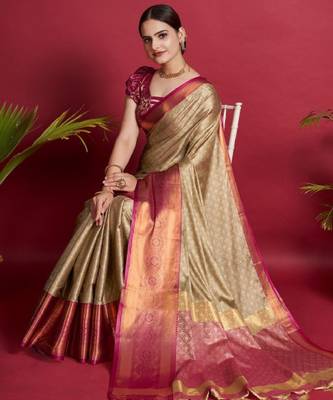 Woven design zari silk cotton dharmavaram saree 3