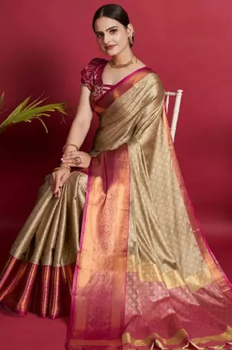 Woven design zari silk cotton dharmavaram saree