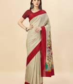 Floral printed mysore silk saree