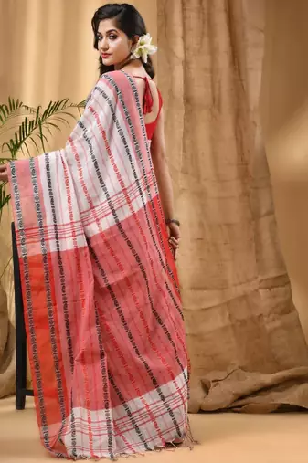 Ethnic motifs woven design pure cotton taant saree