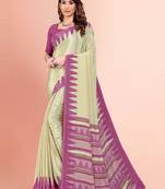 Geometric printed mysore silk saree