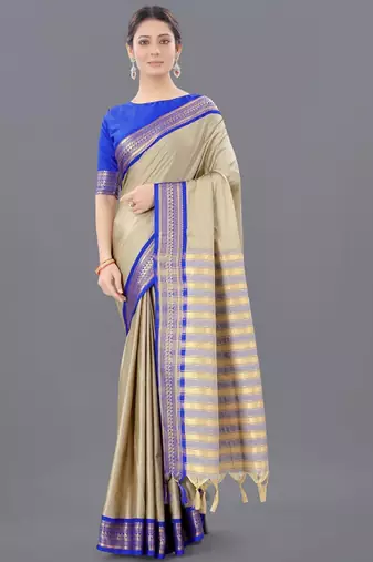 Woven design mysore silk zari saree