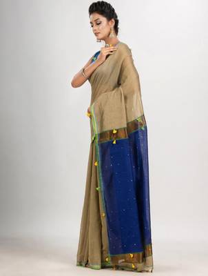 Colourblocked zari cotton saree 2