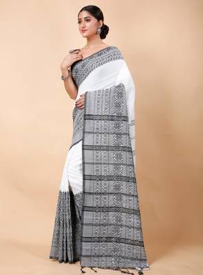 Woven design ethnic motifs khadi cotton saree 2