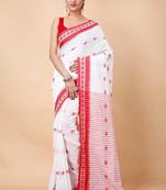 Woven design ethnic motifs khadi cotton saree