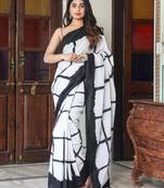 Checked pure cotton handloom bagru saree