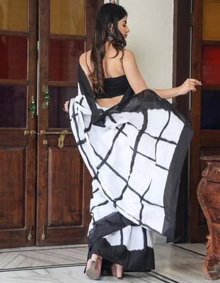 Checked pure cotton handloom bagru saree 3