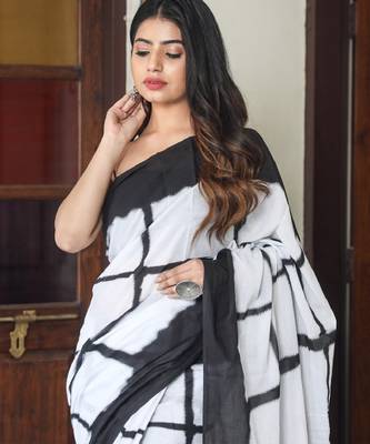 Checked pure cotton handloom bagru saree 4