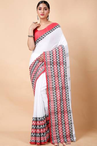 woven design khadi cotton saree ethnic motifs saree