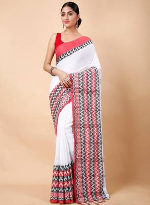 Woven design ethnic motifs khadi cotton saree 3