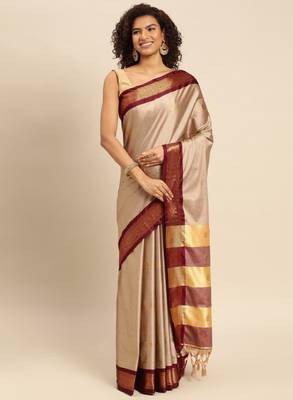 ethnic motifs woven design zari saree 1