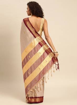 ethnic motifs woven design zari saree 2
