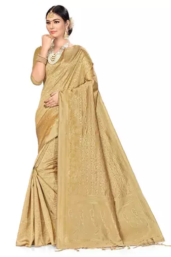 Floral woven design zari banarasi saree