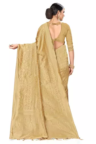 Floral woven design zari banarasi saree