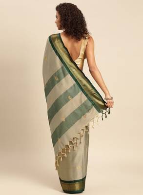 Ethnic motifs woven design zari pure mysore silk saree 2