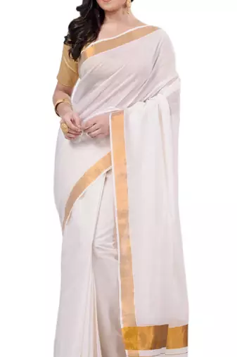 Zari pure cotton khadi saree