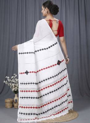 Pure cotton geometric print taant saree 2