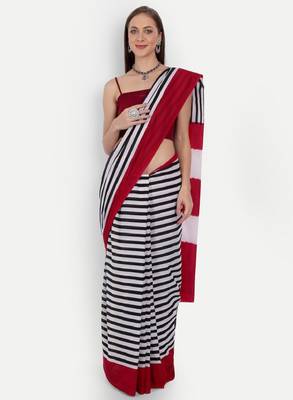 Striped pure cotton ikat saree 1