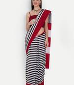 Striped pure cotton ikat saree