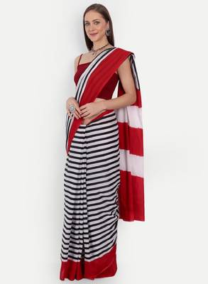 Striped pure cotton ikat saree 2
