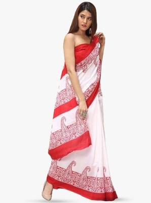 Ethnic motifs printed pure cotton saree 2