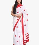 Ethnic motifs pure cotton block print saree