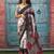 Abstract printed mulmul cotton block print saree