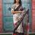 Abstract printed mulmul cotton block print saree