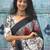 Abstract printed mulmul cotton block print saree