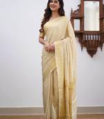 Woven design floral zari banarasi saree