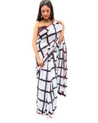 Checked pure cotton bagru saree 3
