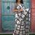 Checked pure cotton block print saree
