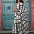 Checked pure cotton block print saree