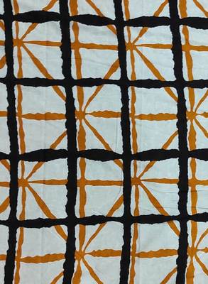 Checked pure cotton block print saree 2