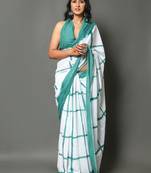 Checked pure cotton saree