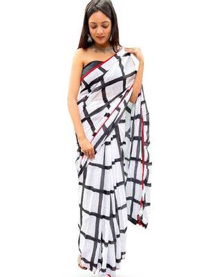 Checked pure cotton bagru saree 2