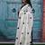Polka dot block print pure cotton saree
