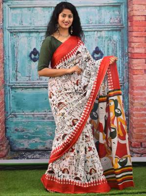 Ethnic motifs pure cotton block print saree 2