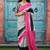 Checked pure cotton block print saree