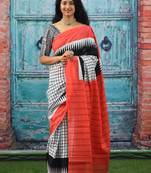 Checked block print saree