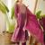 Purple Embroidered Printed Kurti Pant Dupatta