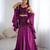 Wine Purple Net Embroidered Sequin Fish Cut Lehenga Set with Dupatta