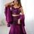 Wine Purple Net Embroidered Sequin Fish Cut Lehenga Set with Dupatta
