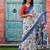 Ethnic motifs pure cotton block print saree