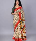 Pure cotton block print saree