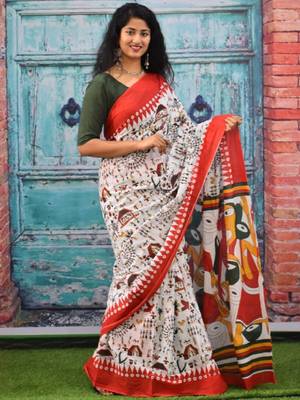 Ethnic motifs pure cotton block print saree 2