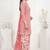 Peach printed cotton blend stitched geometric print salwar kurta dupatta for women