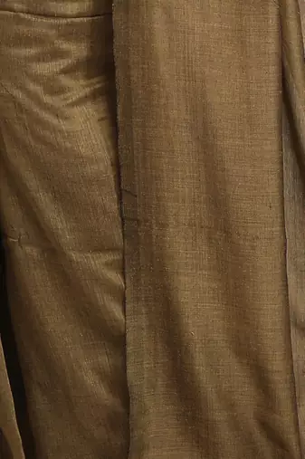 beige art silk saree with traditional taant design